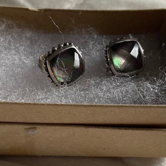 Lagos Venus Black Mother of Pearl Doublet Earrings - Picture 1 of 3